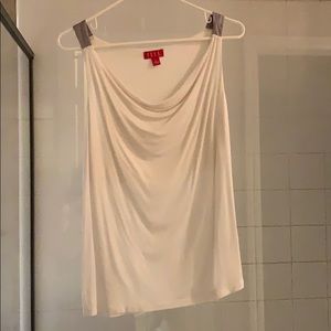 Elle off-white sparkly sleeveless shirt